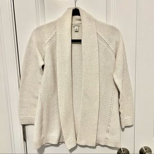 L.L. Bean Ribbed Cotton Open Cardigan